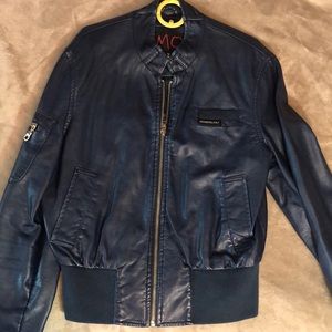MO Royal blue Leather Jacket